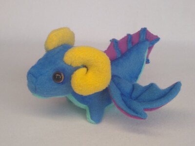 Customisable Handmade Dragon Plush Keychain - Made to order, posable wings! - image6